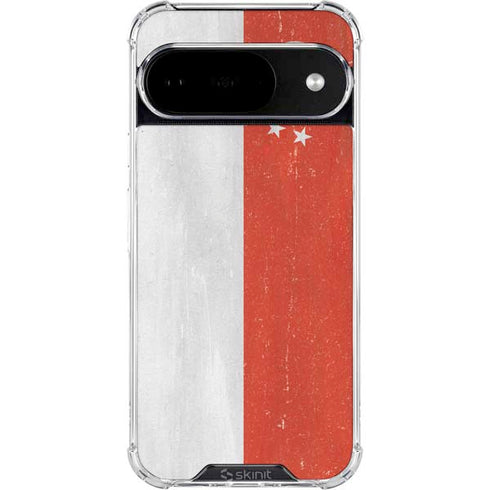 Singapore Flag Distressed Google Pixel 10 Clear Case